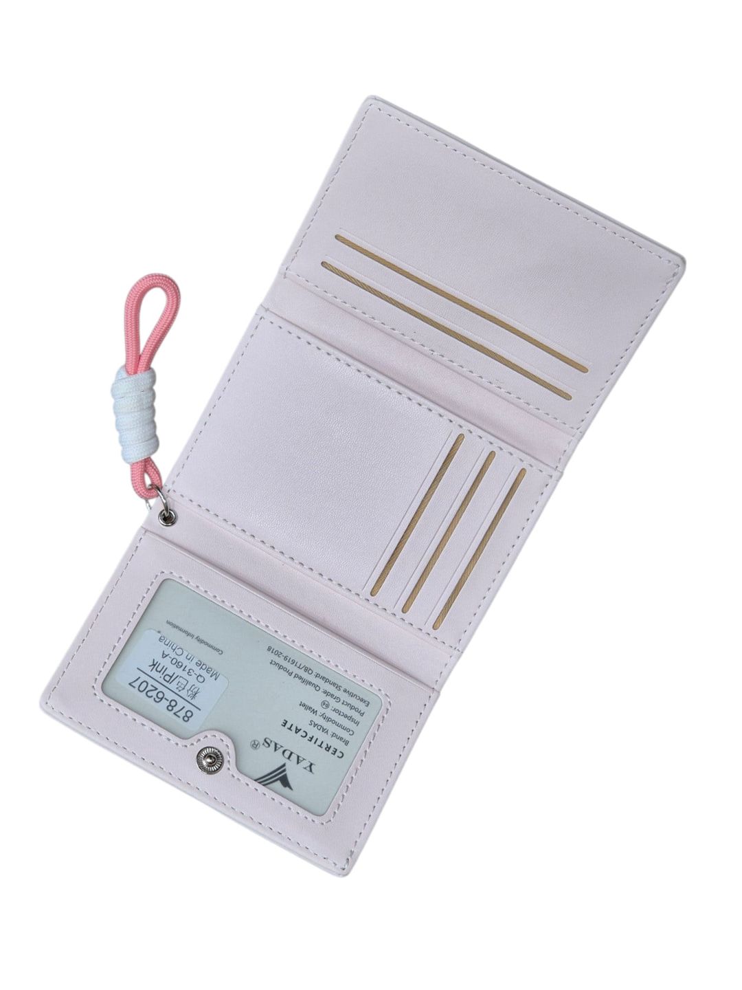 Qızlar üçün poliuretan pulqabı, çəhrayı, 10.5x8 sm, 8 kart bölməsi, Çin istehsalı - Yadas_878-6207_Pink — Mallar, Bakı (3)