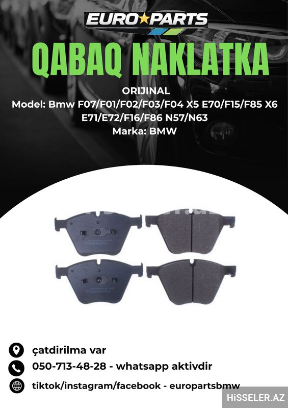 Bmw X5 E70/f15/f85 N57/n63 Qabaq Naklatka — Gidiş hissəsi, Bakı