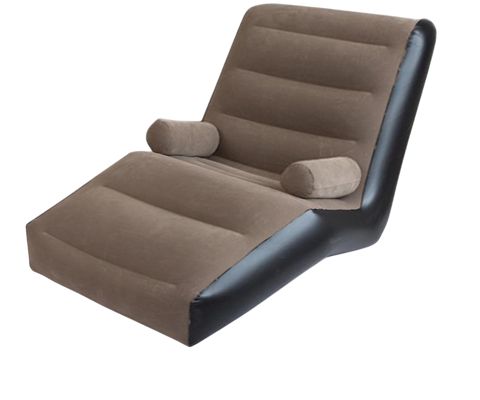 Şişmə kreslo Alliance Company, PVC/floklu parça, qəhvəyi, 140x85x80 sm — Bakı