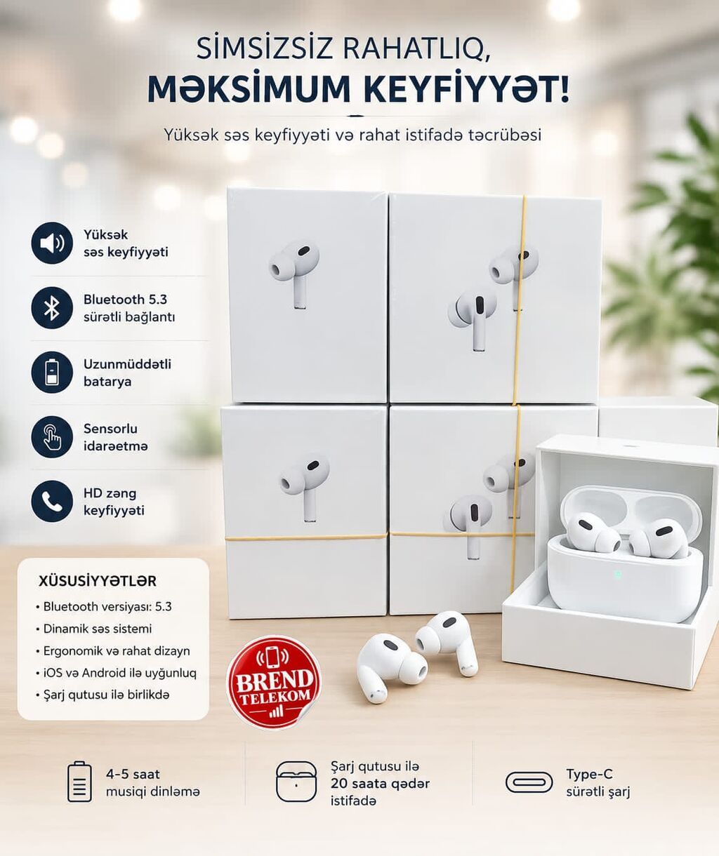Simsiz qulaqcıqlar – maksimum rahatlıq və keyfiyyət Xüsusiyyətlər — Qulaqcıqlar, Bakı