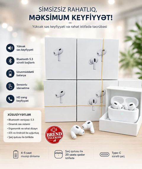 Simsiz qulaqcıqlar – maksimum rahatlıq və keyfiyyət Xüsusiyyətlər — Bakı