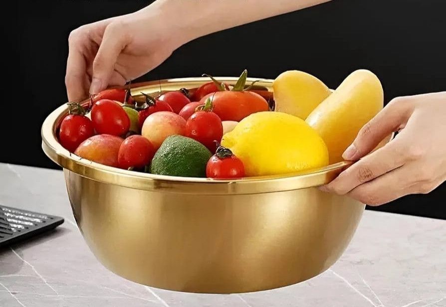 Salat qabı, paslanmayan polad, qızılı, 30 sm - homestore_vm2284 — Mallar, Bakı