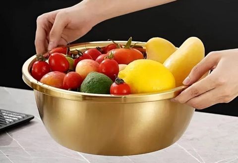 Salat qabı, paslanmayan polad, qızılı, 30 sm - homestore_vm2284 — Bakı