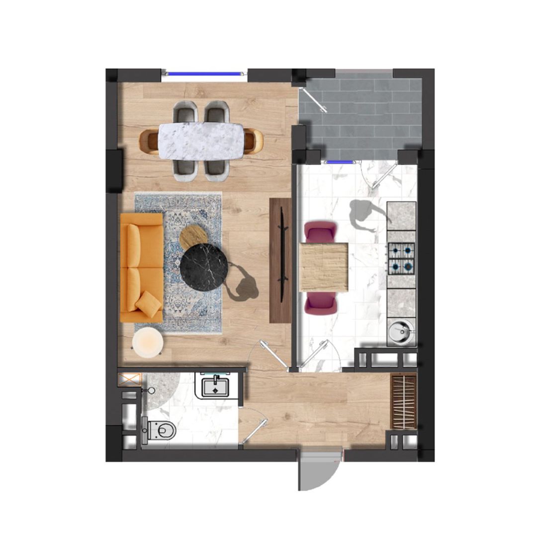 Satılır 1 otaqlı yeni tikili 52.3 m² — Mənzil, Bakı (5)