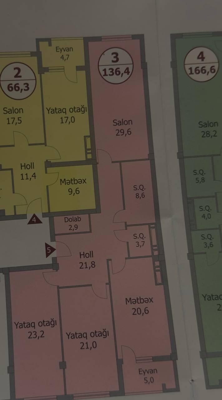 3 otaqlı mənzil, 136.6 m², Faiq Yusifov küç., 115 (Bina 5) (Araz 2011 A) — Mənzil, Bakı (3)