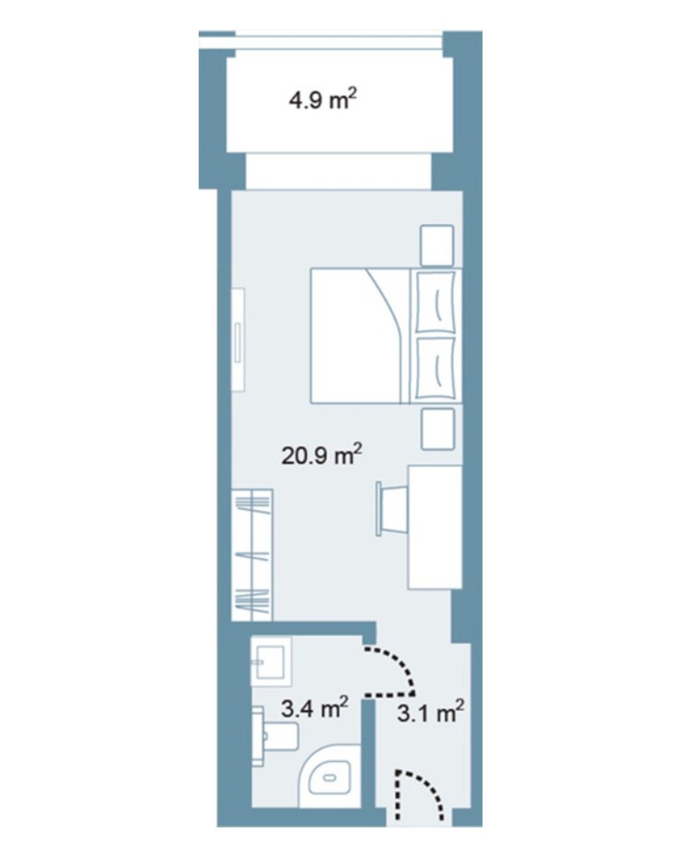 Satılır 1 otaqlı yeni tikili 40 m² — Mənzil, Bakı (2)