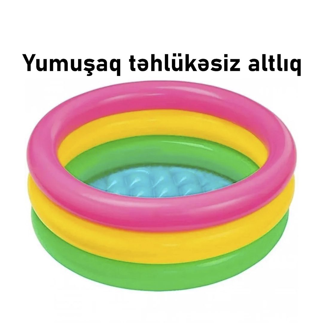 Şişmə hovuz Intex TX57107, dairəvi, rəngbərəng, 61x61x22 sm, həcm 28 l - TX57107 — Hovuzlar, Bakı