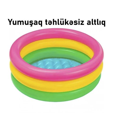 Şişmə hovuz Intex TX57107, dairəvi, rəngbərəng, 61x61x22 sm, həcm 28 l - TX57107 — Bakı