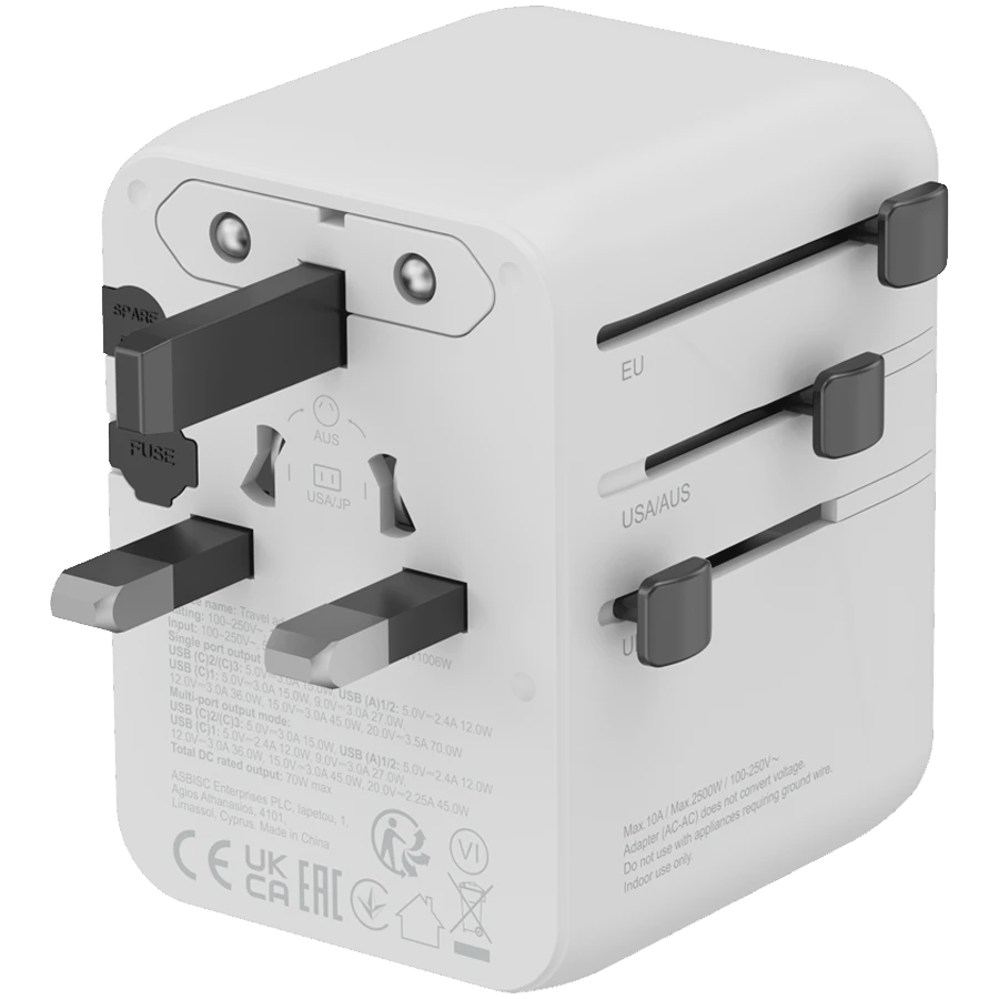 Qidalanma adapteri Canyon OnTour 70 Usb/usb-c, 70 Vt, Ağ — Smartfon aksesuarları, Bakı (2)