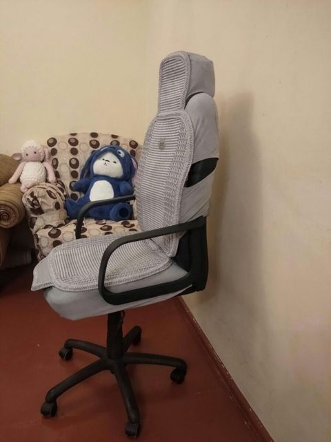 Ofis kreslosu üçün ortopedik oturacaq və bel dayağı örtüyü — Sebine