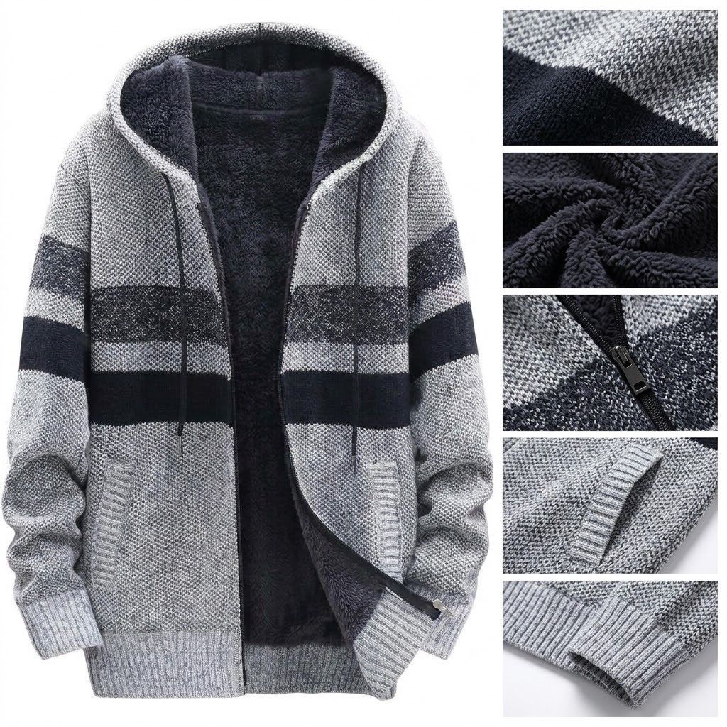 Kişi kardiqanı ALVD-1026, açıq boz, trikotaj, ölçü XL — Mallar, Bakı (2)