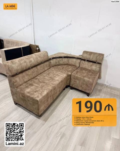 Mətbəx üçün künc divan - Ölçülər: 170 120 sm - Mexanizm: açılan — 190 ₼ · Baku, Nərimanov · Divanlər Mətbəx üçün künc divan - Ölçülər: 170 120 sm - Mexanizm: açılan — Baku