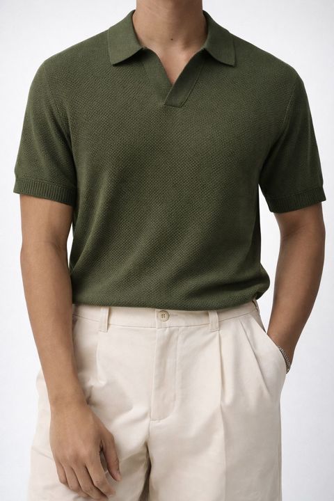 Kişilər üçün polo 1042, yaşıl, trikotaj, ölçü 3XL — Bakı
