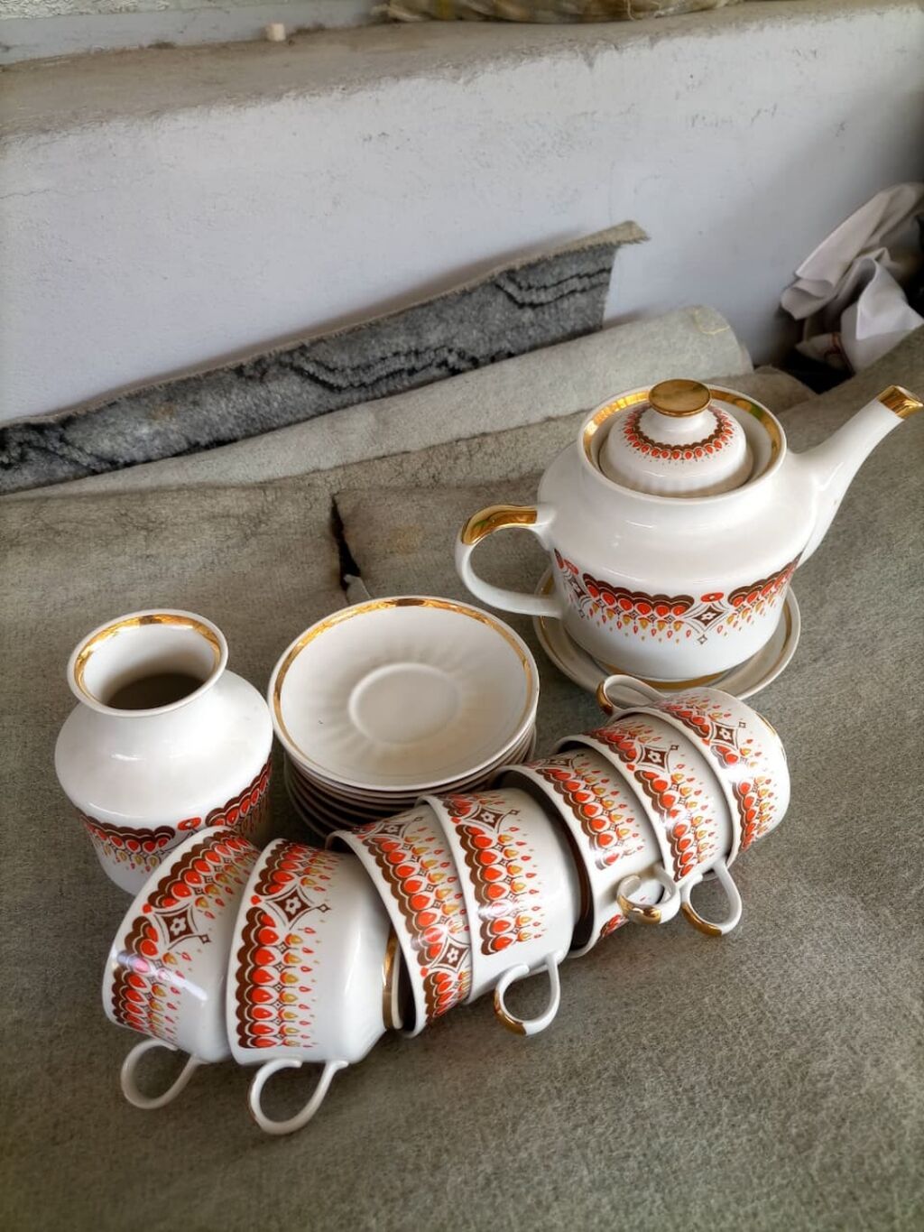 Çay dəsti, rəng - Ağ, Farfor — Süfrə qabı, Bakı