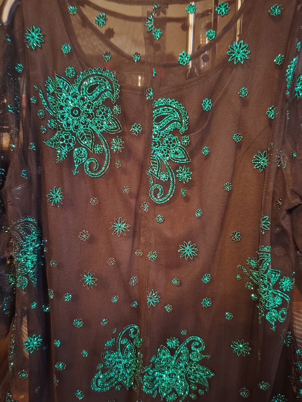 Qara rəngdə elegante ikiqatlı geyim dəsti - Üst: şəffaf tül parçadan — Kostyum, Bakı (3)