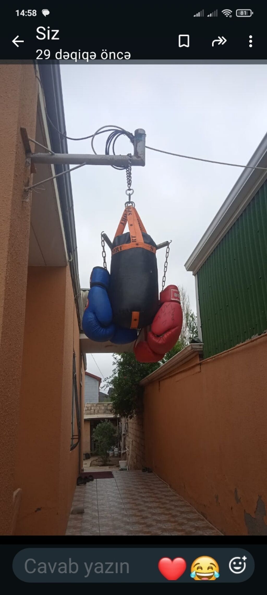 Boks dəsti - Asılqanlı boks kisəsi: ağır və sıx dolum, zəncir və — Döyüş sənətləri, Bakı (3)