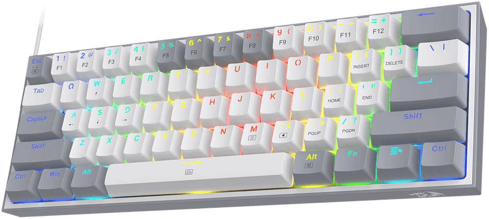 Klaviatura Redragon Fizz K617-RGB(W/G) 60% Red Switch Wired mechanical keyboard (White/gray) — Kompüterlər və noutbuklar, Bakı