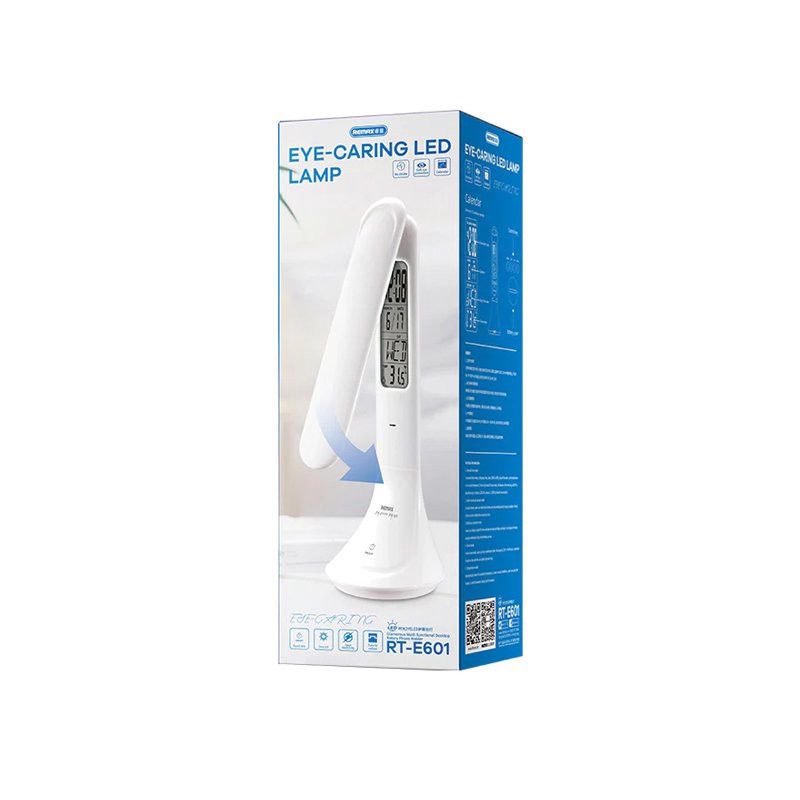 Masaüstü lampa Remax RT-E601 Eye-Caring LED, saat, zəngli saat, və temperatur göstəricili — Mallar, Bakı (2)