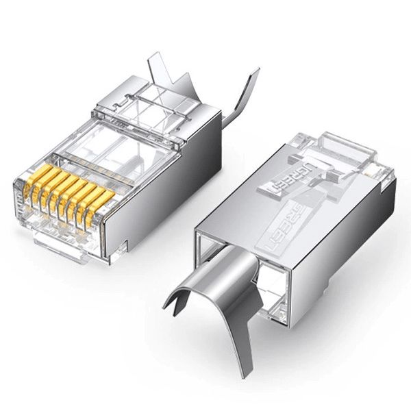 RJ45 Modular Plug - 70316 Ugreen NW123 10 Gbps cat6 / cat7 Shielded Connector 10PCs/bag — SFP modulları və transceiverlər, Bakı