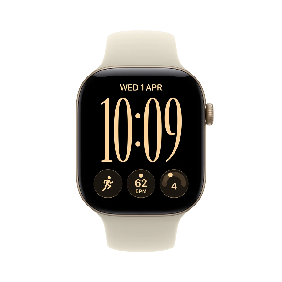 Apple Watch Series 12 GPS, 46mm, İdman kəməri -inchSand-inch, M/L, Light Gold — Ağıllı saatlar, Bakı (2)
