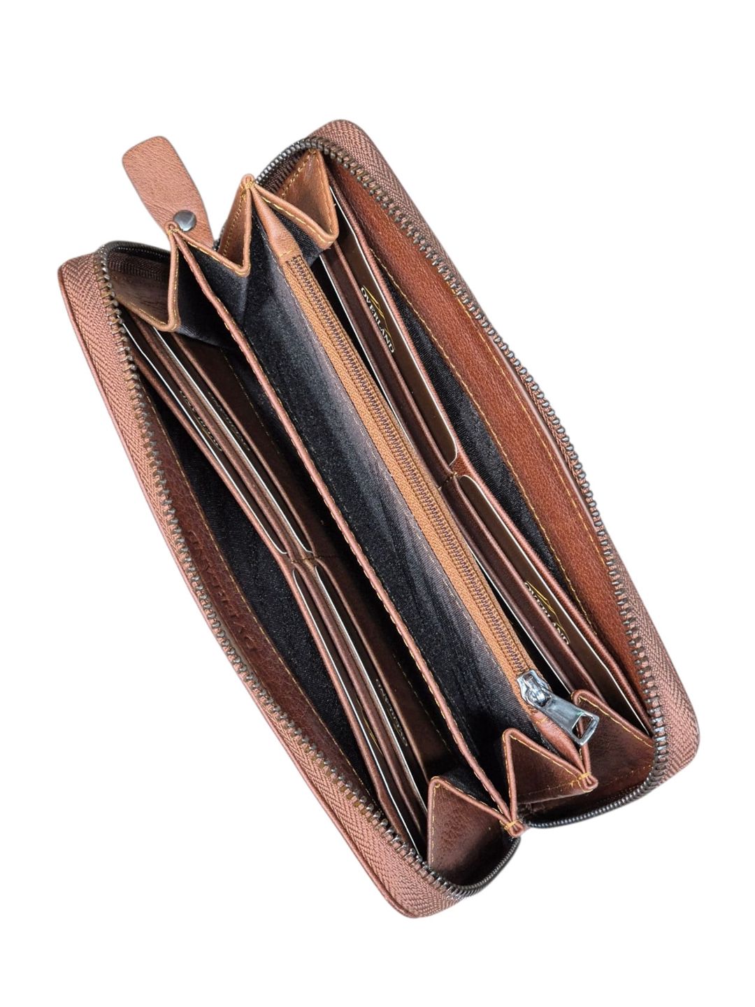Pul kisəsi təbii dəri, uniseks, 19x10 sm, 12 kart bölməsi, Türkiyə istehsalı, qəhvəyi - Overland_2700_Brown — Mallar, Bakı (3)