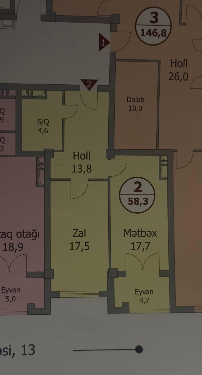 1 otaqlı studiya, 58 m², Faiq Yusifov küç., 115 (Bina 5) (Araz 2011 A) — Mənzil, Bakı (3)