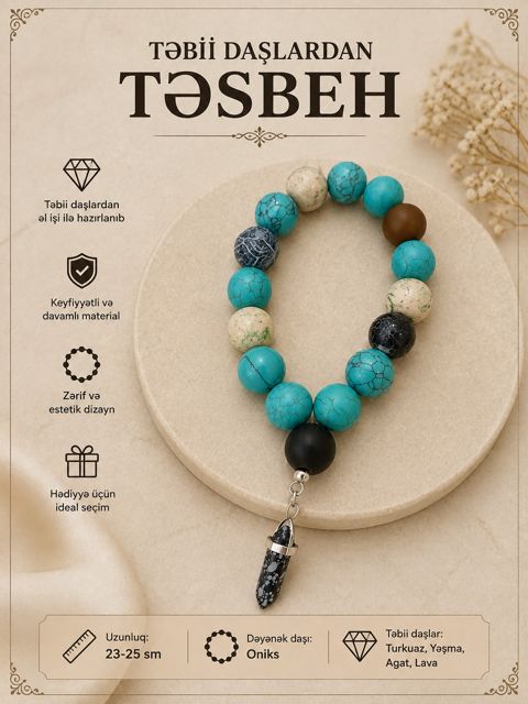 Təsbeh 2752643, təbii daş, 16 muncuq — Bakı