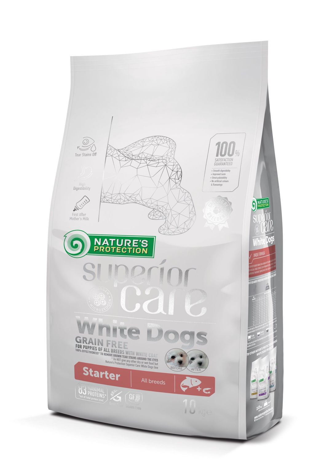 Balanslaşdırılmış tam rasion quru yem Nature's Protection Superior Care White Dogs, küçüklər üçün, qızılbalıq ilə, 1.5 kq — Mallar, Bakı