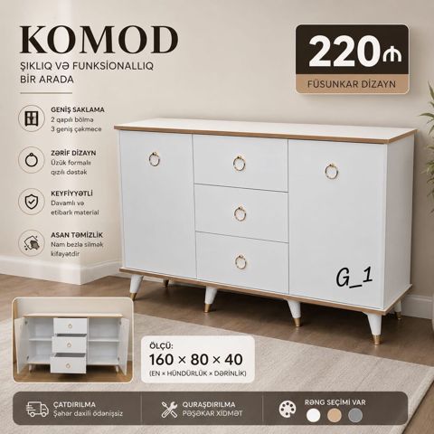 Komod – şıklıq və funksionallıq bir arada - Geniş saxlama: 2 qapılı — Dolab Taxt Çarpayı Mebel Fabriki ✨Əfsanə.x