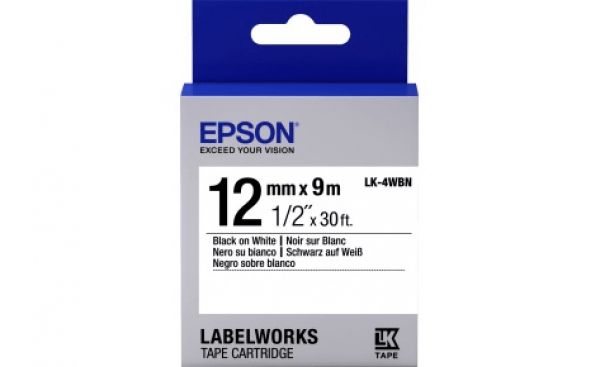 Lent kartric Epson Tape - LK4WBN Std Blk/Wht 12/9 C53S654021 — Printerləri, Bakı