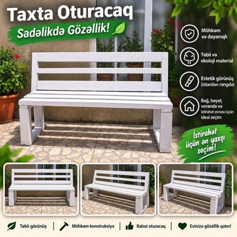 Taxta oturacaq – sadəlikdə gözəllik - Təbii və ekoloji təmiz ağacdan — Digah