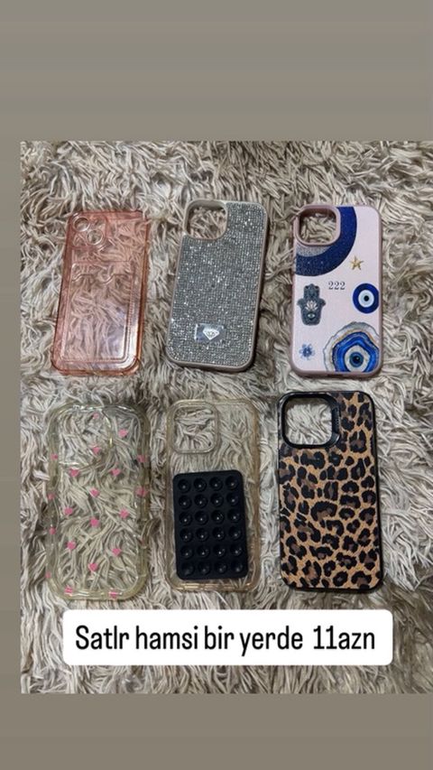IPhone üçün 6 ədəd telefon qabı dəsti. - Şəffaf çəhrayı kabro (kamera — Bakı
