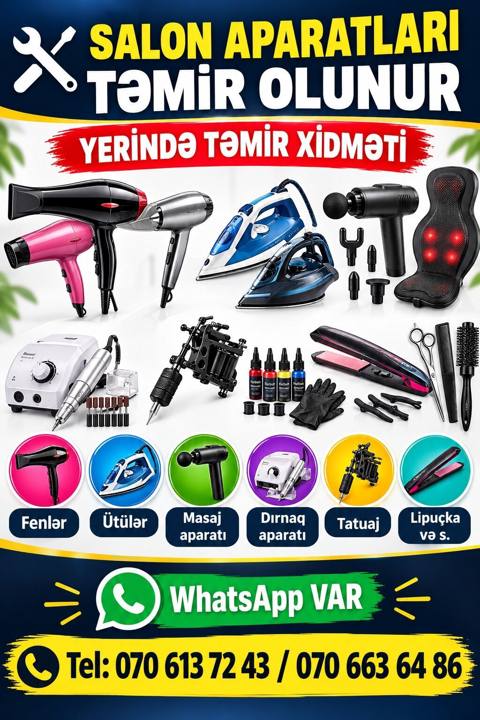 Təmir, Fenlər, Nasazlığın aradan qaldırılması, Evə gəlməklə — 20 ₼ · Xırdalan · Digər Təmir, Fenlər, Nasazlığın aradan qaldırılması, Evə gəlməklə — Xırdalan