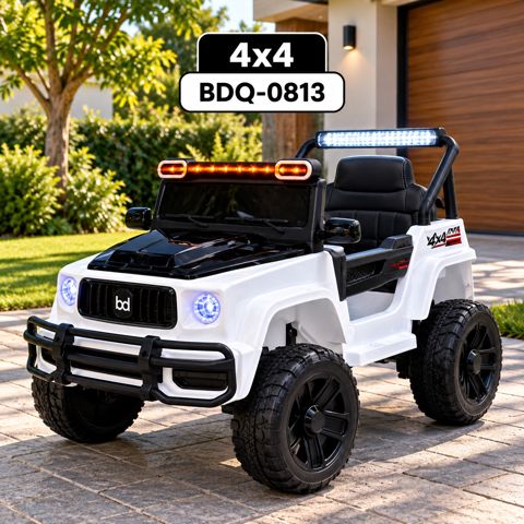 Uşaq elektrik avtomobili BDQ-0813, 10 yaşa qədər, 1 yer, 15 km/s, ağ — Bakı