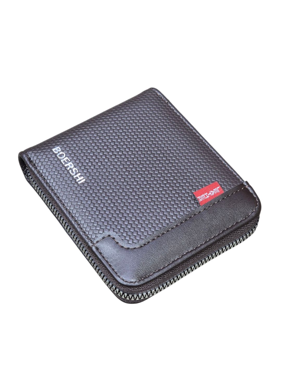 Uniseks poliuretan pulqabı, 10x11 sm, 5 kart bölməsi, qəhvəyi, Çin istehsalı - Boershi_M83_Brown — Mallar, Bakı (3)
