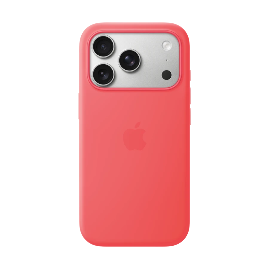 Silikon qoruyucu örtük Apple MagSafe ilə iPhone 17 Pro üçün, Bright Guava — Bakı