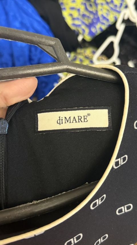 Di Mare qadın paltarı - Rəng: Nero (qara), üzərində ağ “DD” naxışları — Bakı