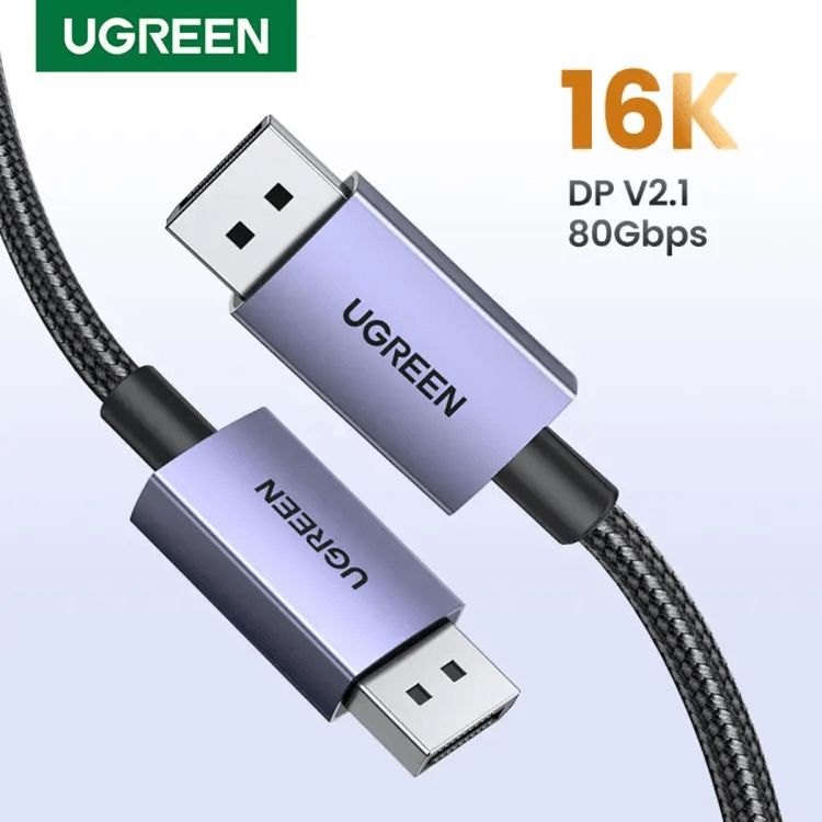 Kabel 15384 Ugreen DisplayPort 16K 2.1 Cable 2m DP118 — Kompüterlər və noutbuklar, Bakı (2)