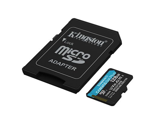 MicroSD kart - Kingston 128GB microSDXC Canvas Go Plus Gen4 R:200/W:100 Uhs-ı Class 10 V30 U3 A2 + adapter SDCG4/128GB — Kompüterlər və noutbuklar, Bakı