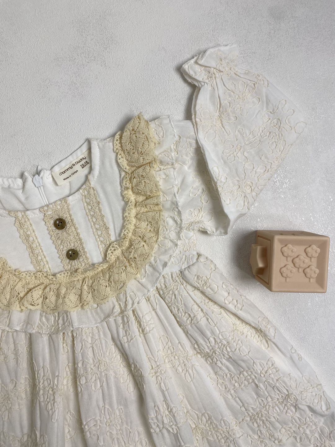 Qızlar üçün ziyafət donu 2794017, ağ, pambıq, ölçü 18-24 ay — Mallar, Bakı (3)