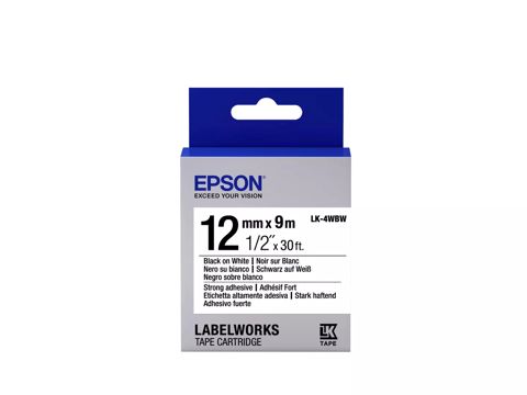 Lent kartric Epson Tape - LK4WBW Strng adh Blk/Wht 12/9 C53S654016 — Bakı