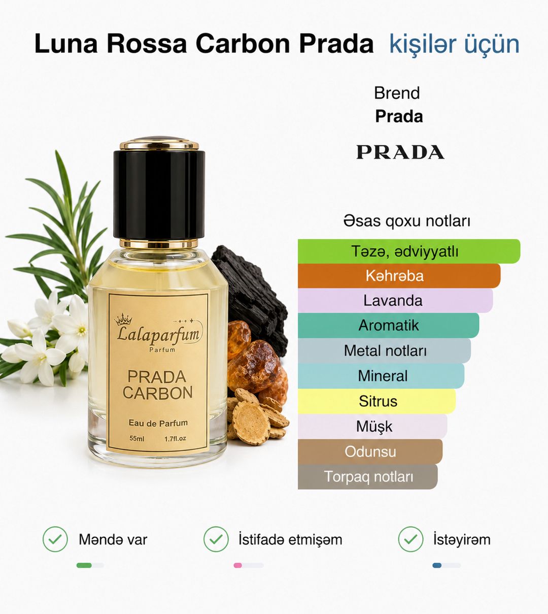 Lala Parfum Luna Rossa Carbon kişilər üçün ətir suyu 55 ml — Mallar, Bakı (2)