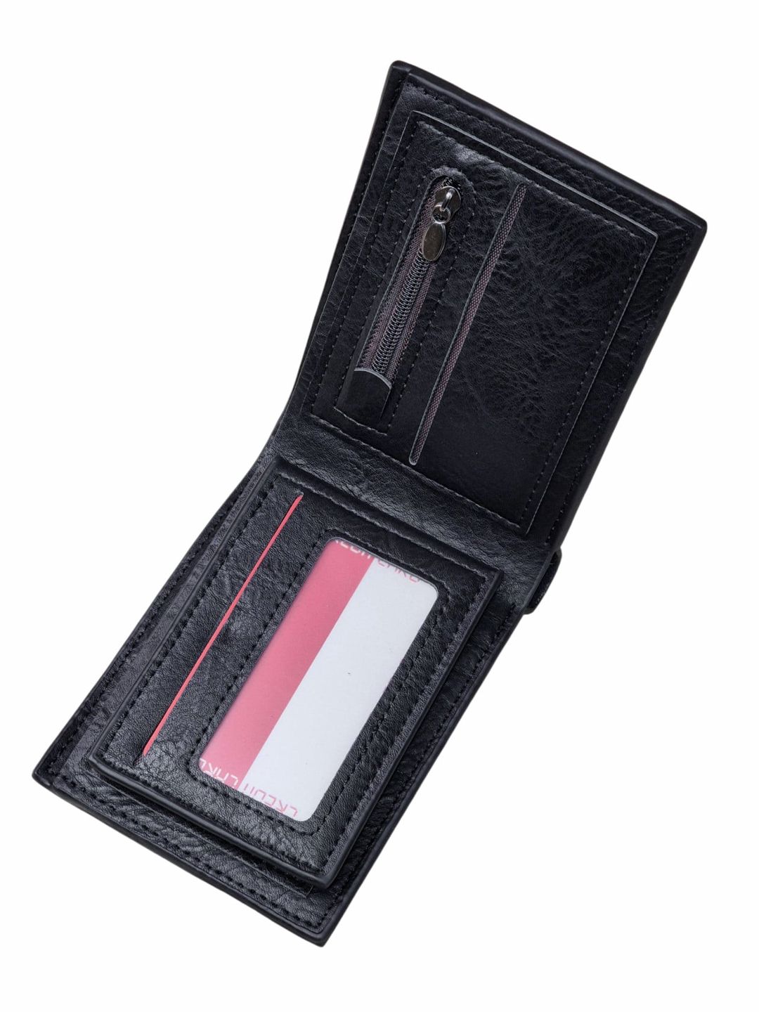Kişilər üçün pulqabı, poliuretan, qara, 11sm x 8.5sm, 6 kart bölməsi, Çin istehsalı - WCo_3001_Black — Mallar, Bakı (3)