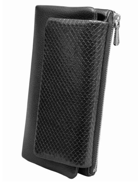 Qadınlar üçün pulqabı, poliuretan, qara, 10 kart bölməsi, maqnit kilidli, 18.5x9.5 sm, Çin istehsalı - Saralyn_0575_Black — Bakı
