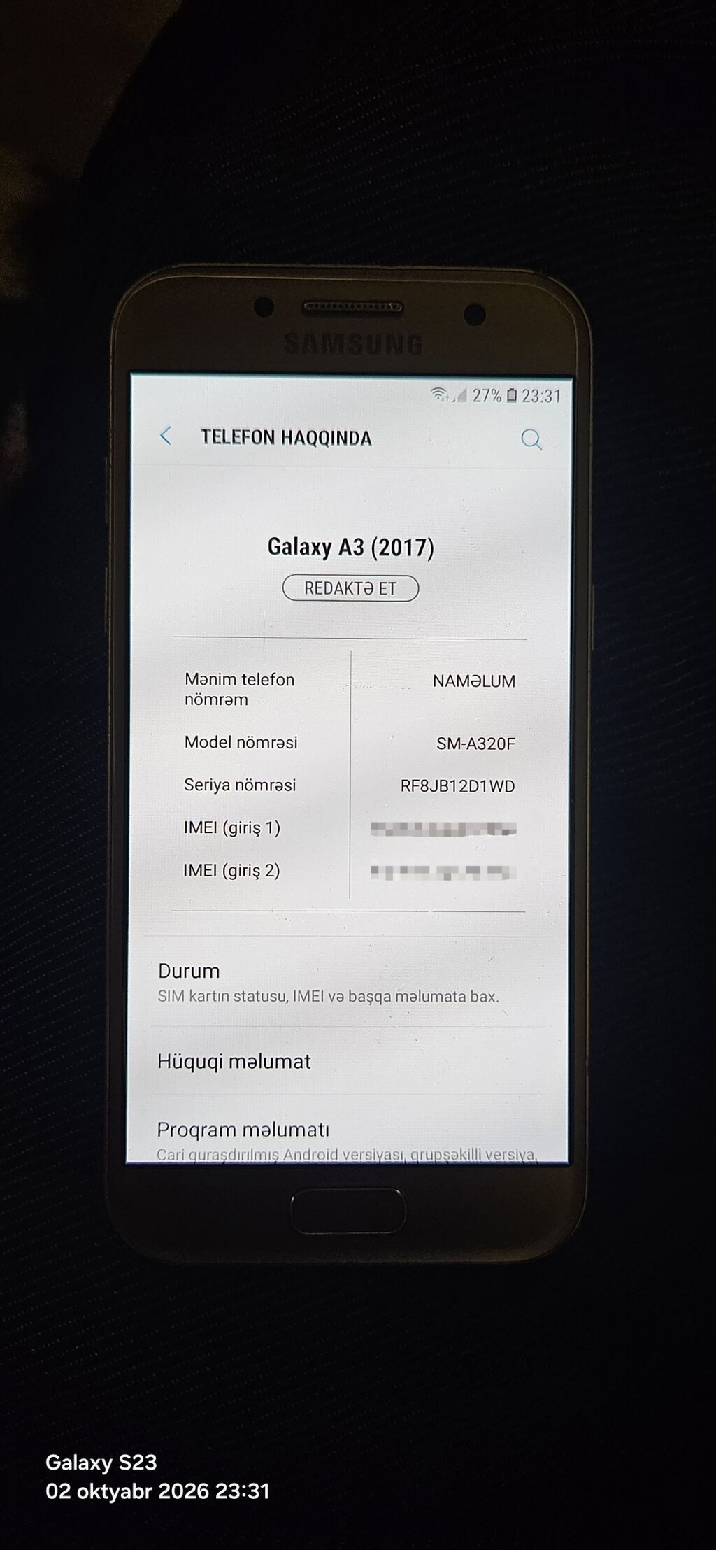 Samsung Galaxy A3 2017, 16 GB, rəng - Qızılı, İki sim kartlı — Samsung, Digah (2)