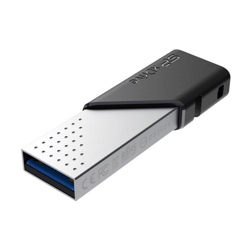 Flash kart Silicon Power xDrive Z50 Flash Drive 32GB Lightning for iPhone/USB 3 Silver SP032GBLU3Z50V1S — Kompüterlər və noutbuklar, Bakı