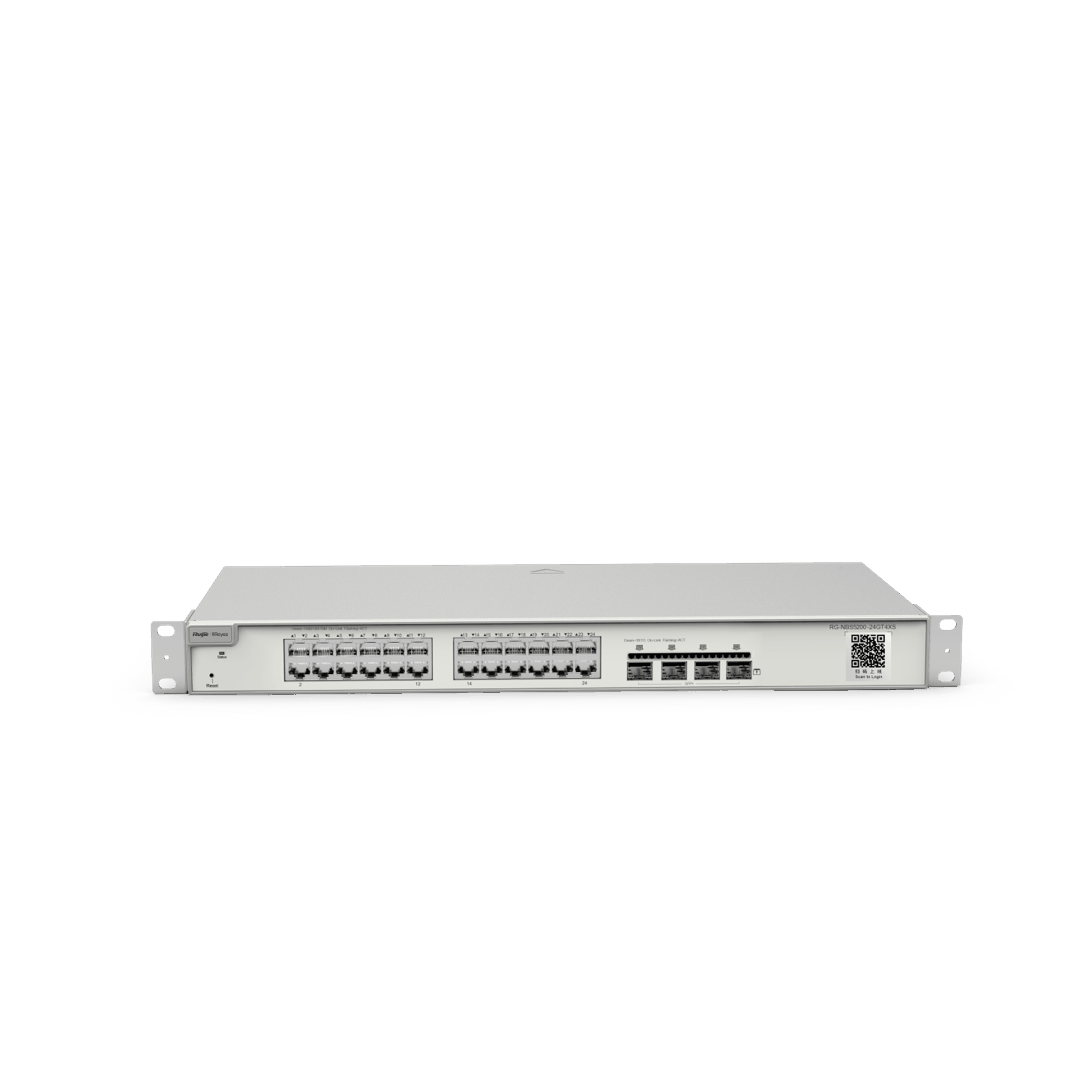 Reyee Switch RG-NBS5200-24GT4XS (24-Port L2+ Managed 10G Switch, 24 Gigabit RJ45 Ports, 4 *10G SFP+ Slots,19-inch Rack-mountable Steel Case) — Kommutatorlar və marşrutlayıcılar, Bakı