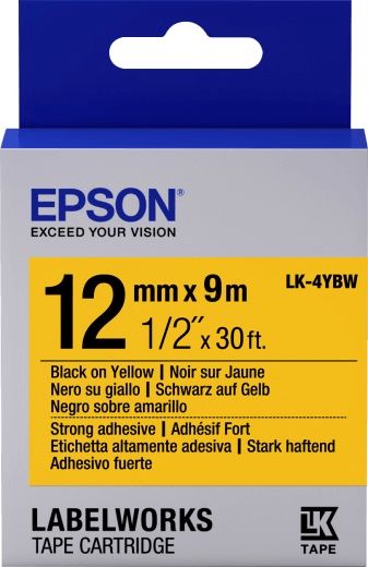 Lent kartric Epson Tape - LK4YBW Strng adh Blk/Yell 12/9 C53S654014 — Printerləri, Bakı