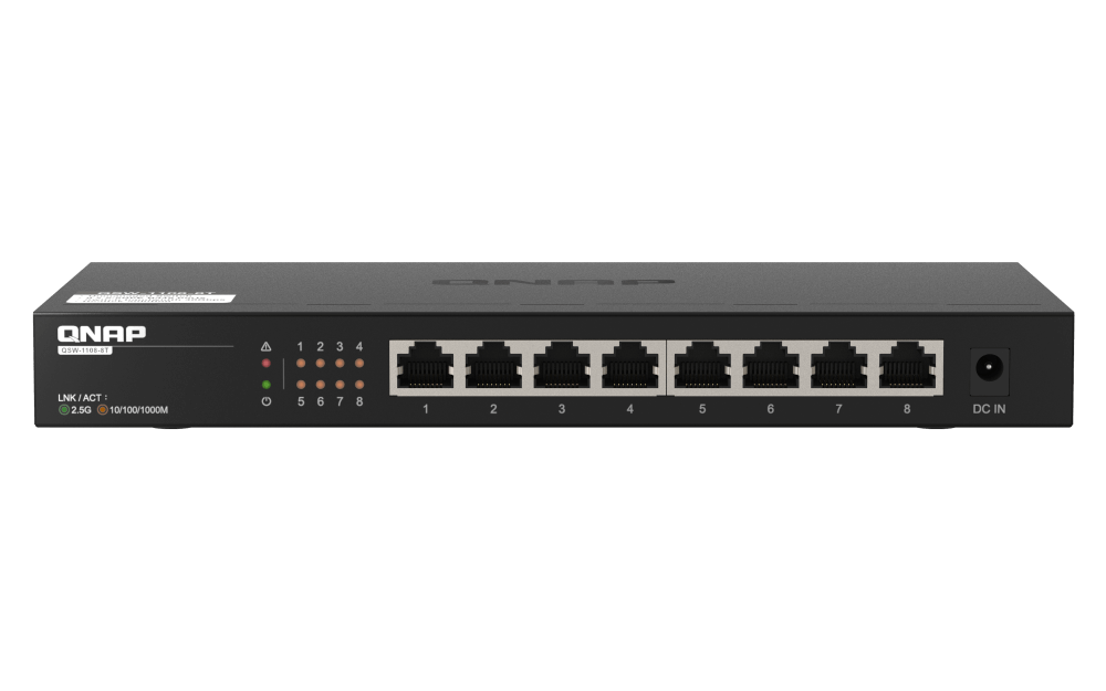 Qnap, 8 port 2.5Gbps RJ-45, auto negotiation (2.5G/1G/100M), unmanaged switch QSW-1108-8T — Server avadanlıqları, Bakı