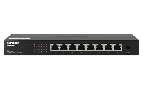 Qnap, 8 port 2.5Gbps RJ-45, auto negotiation (2.5G/1G/100M), unmanaged switch QSW-1108-8T — Bakı